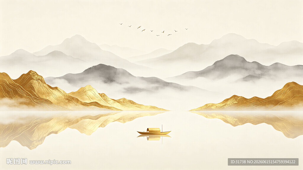 金色金山山水画