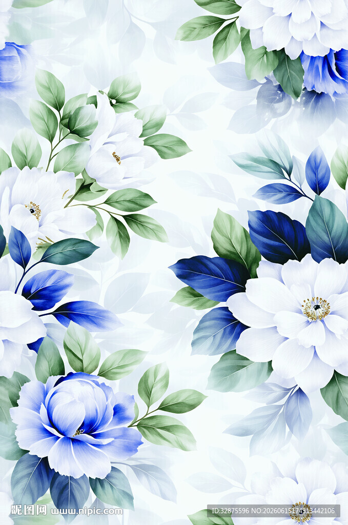 水彩花 