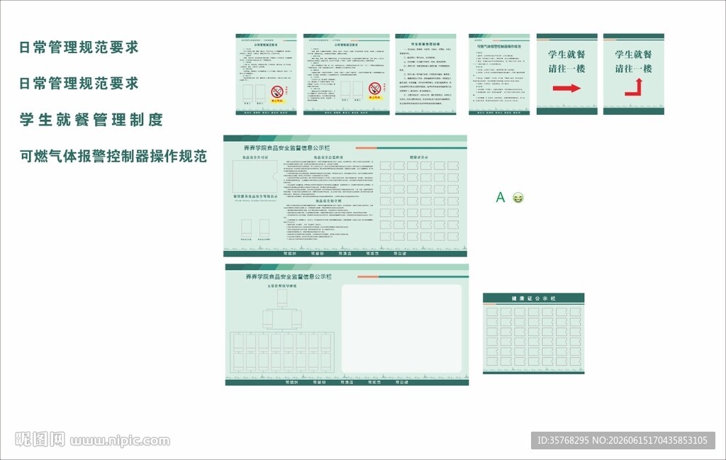 食堂后厨各区域制度牌