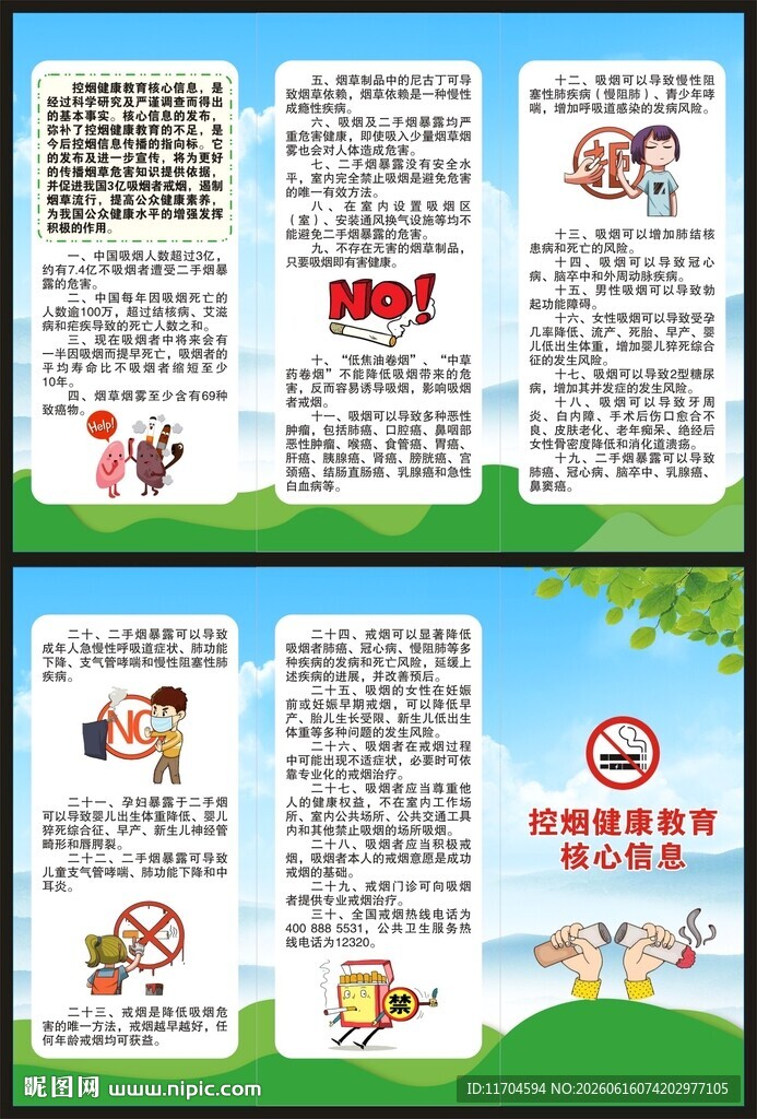 控烟健康教育核心信息三折页