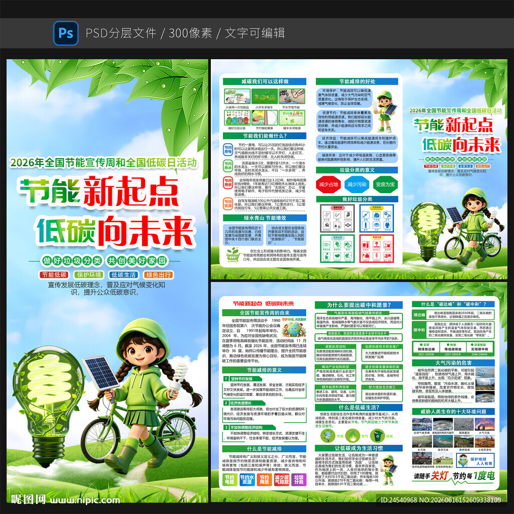 2026年全国节能宣传周三折页