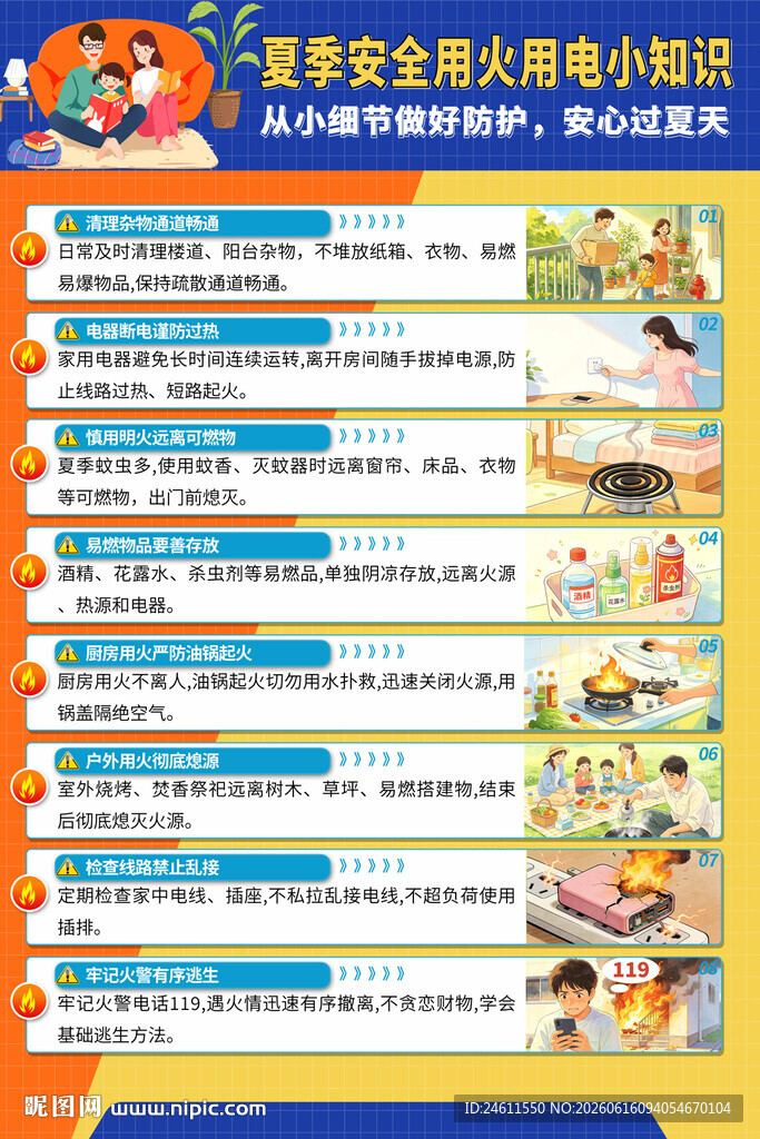 居家安全消防安全海报