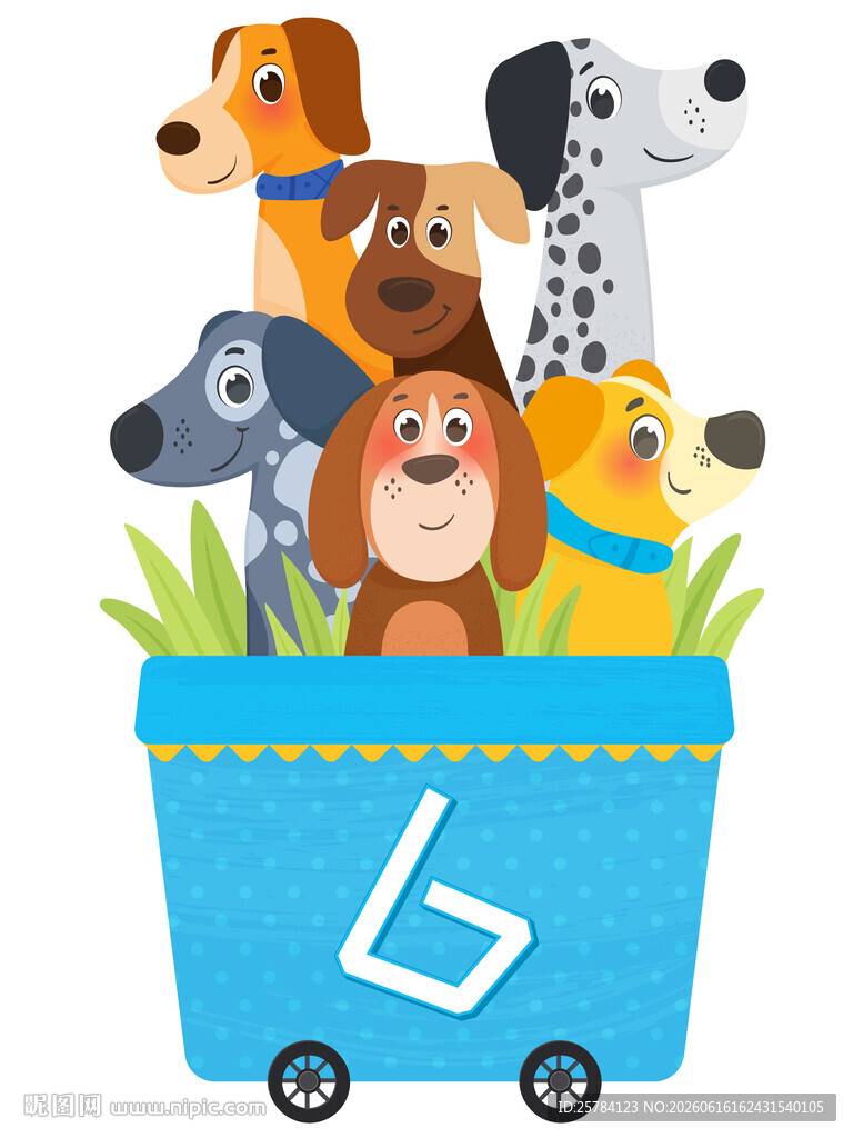6只小狗斑点狗坐火车数学课教育
