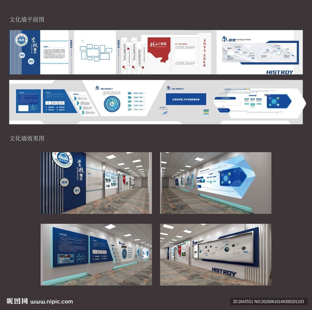 学校科技历程展厅简介文化墙