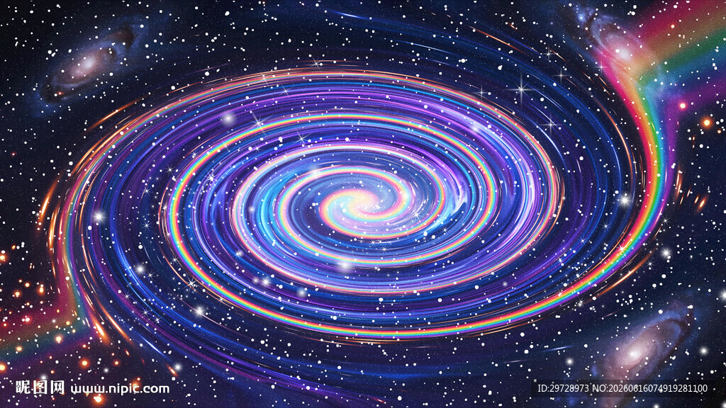 彩色绚丽旋涡宇宙星空