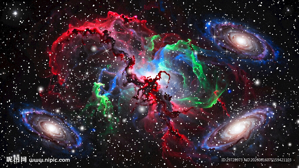 绚丽炫彩星空装饰画