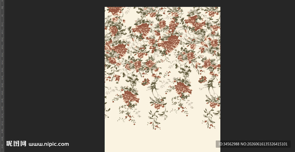 数码印花 手绘花