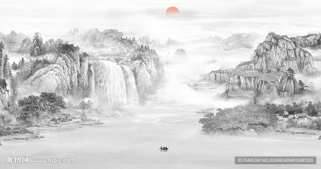 新中式客厅山水画