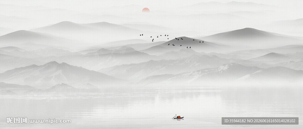 水墨山水意境画