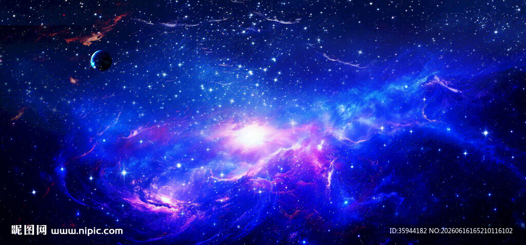 蓝色璀璨星空图