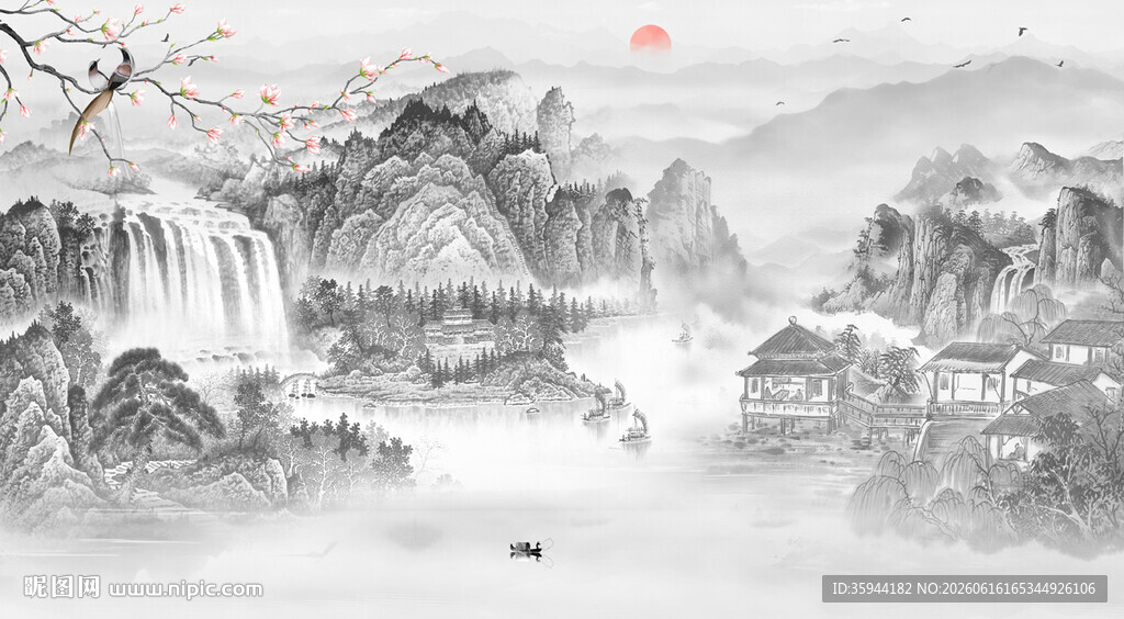 新中式意境山水画