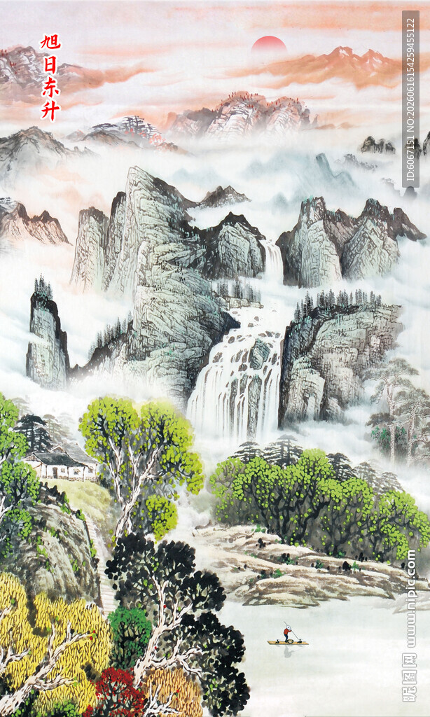 竖幅山水画