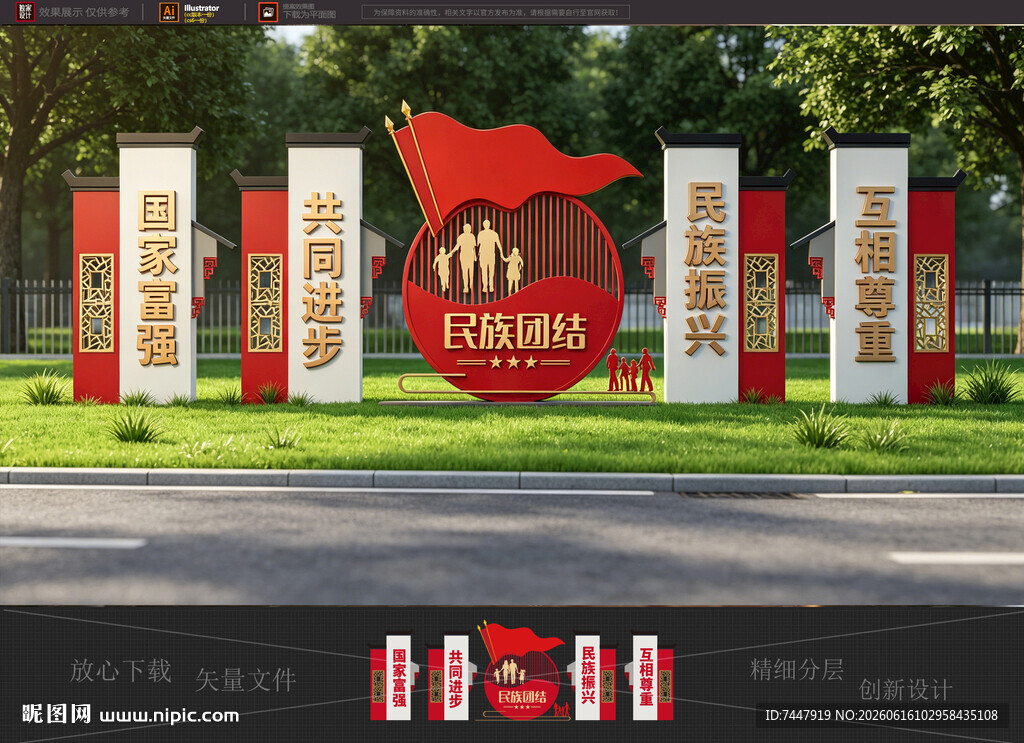 民族团结景观标识