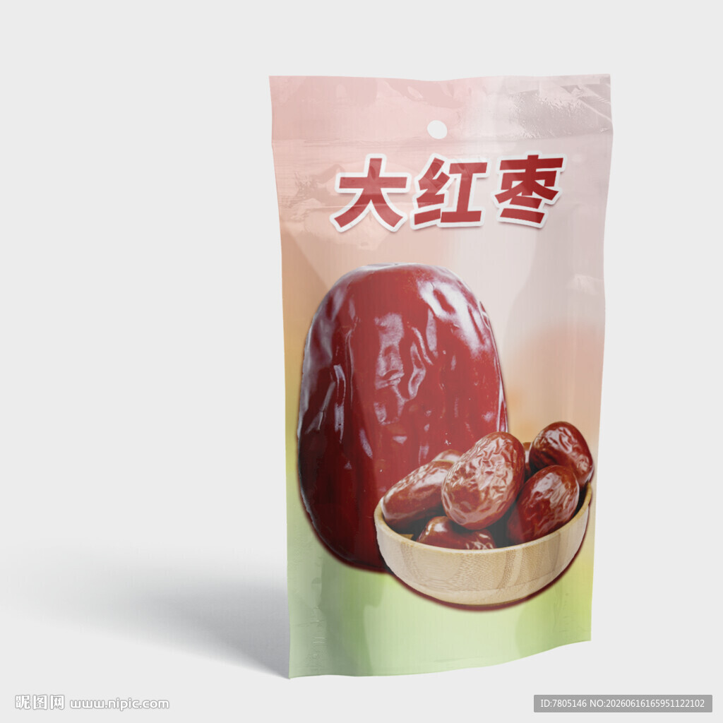 大红枣食品包装袋展示