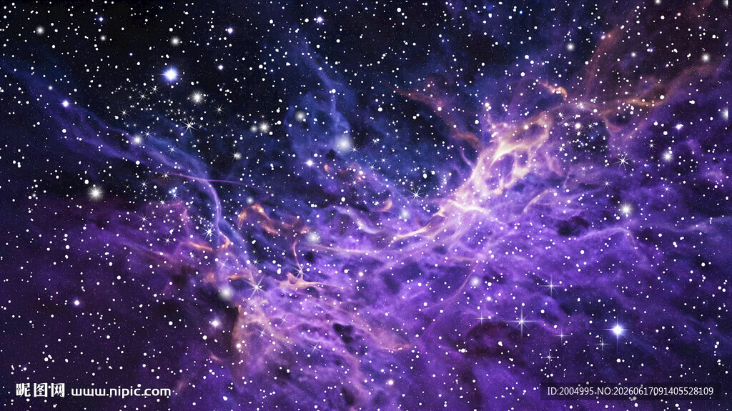 梦幻紫色星云宇宙星空景象