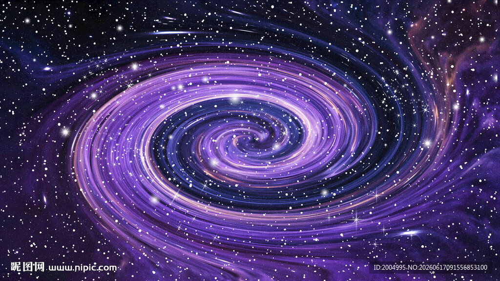 梦幻紫色旋涡星系星空