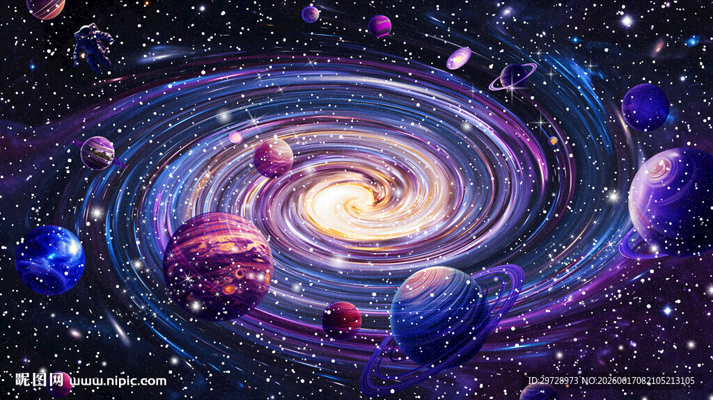 彩色梦幻星空宇宙旋涡