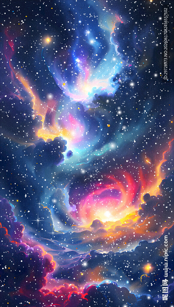 绚丽梦幻的星云宇宙图景