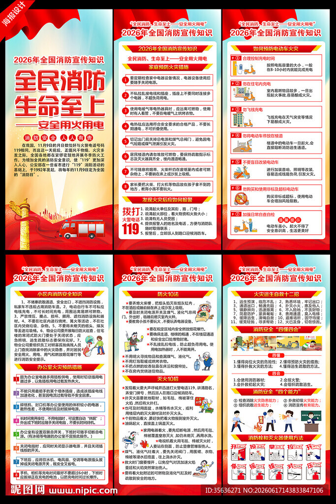 全国消防宣传月展板