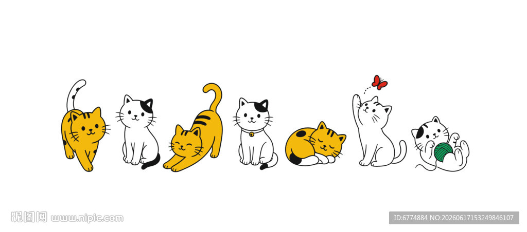 可爱猫咪卡通形象集合