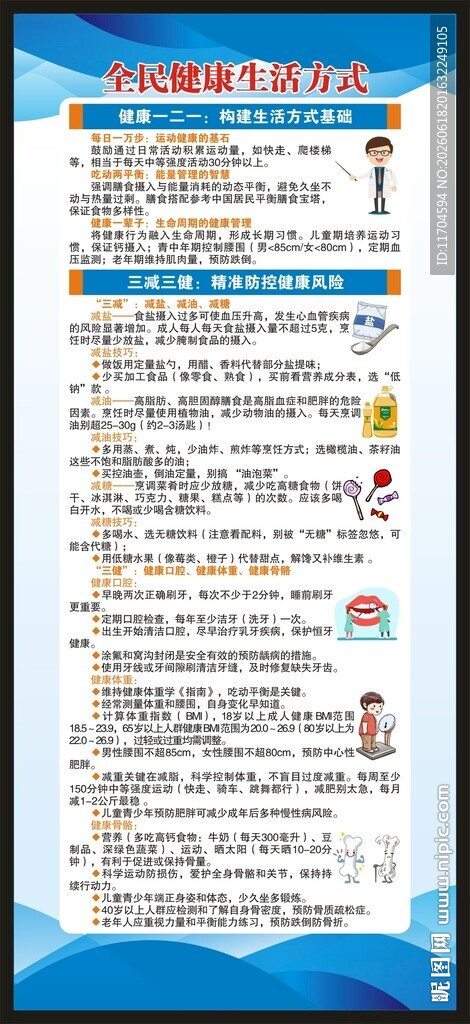 全民健康生活方式行动展架
