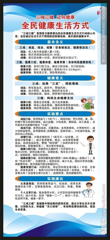 全民健康生活方式行动展架