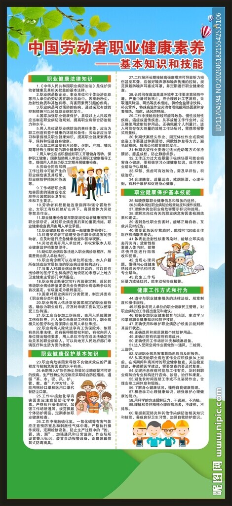 职业健康素养60条展架
