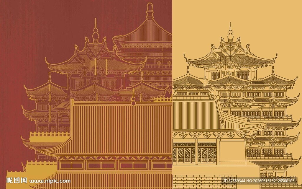 中式古建筑图案设计元素