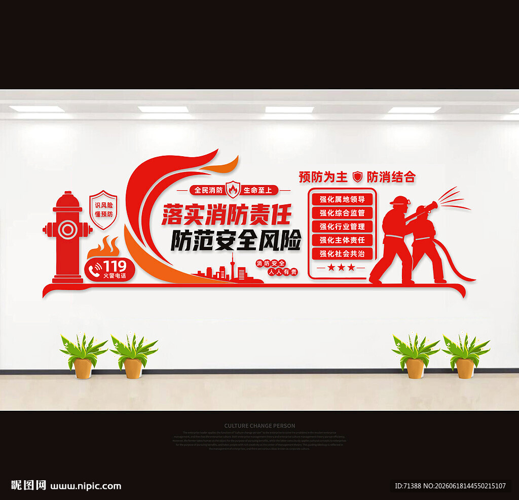 落实消防责任消防安全文化墙