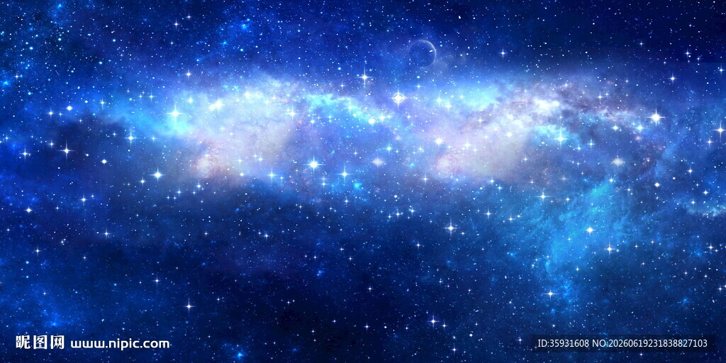 蓝色璀璨星空图