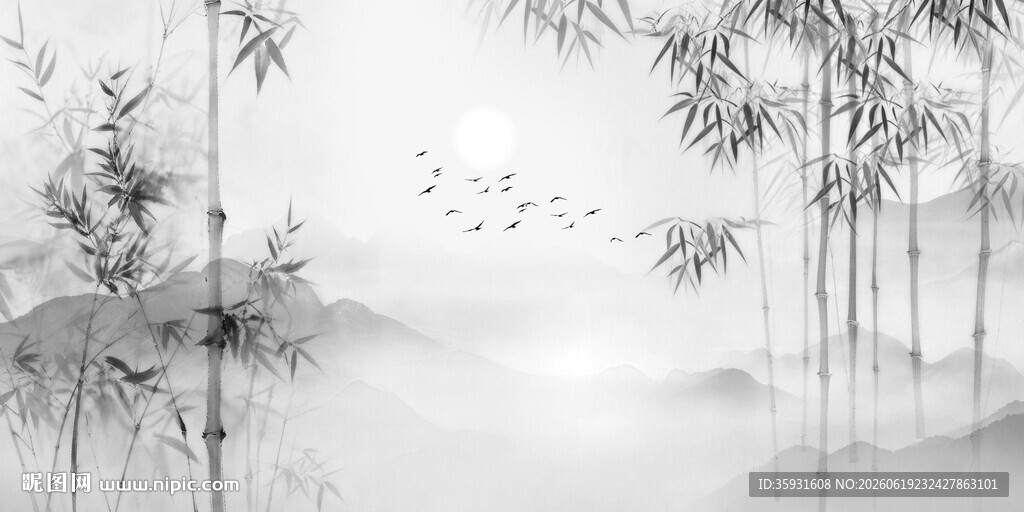 水墨竹子背景