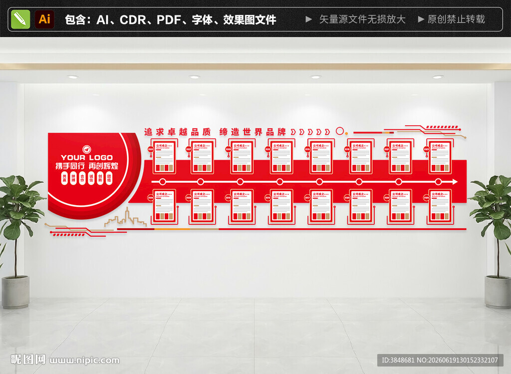 企业发展历程文化墙