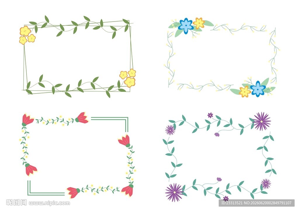 花朵标题边框
