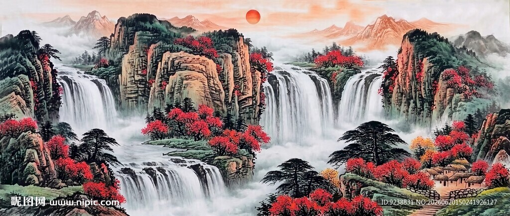 壮丽山水国画