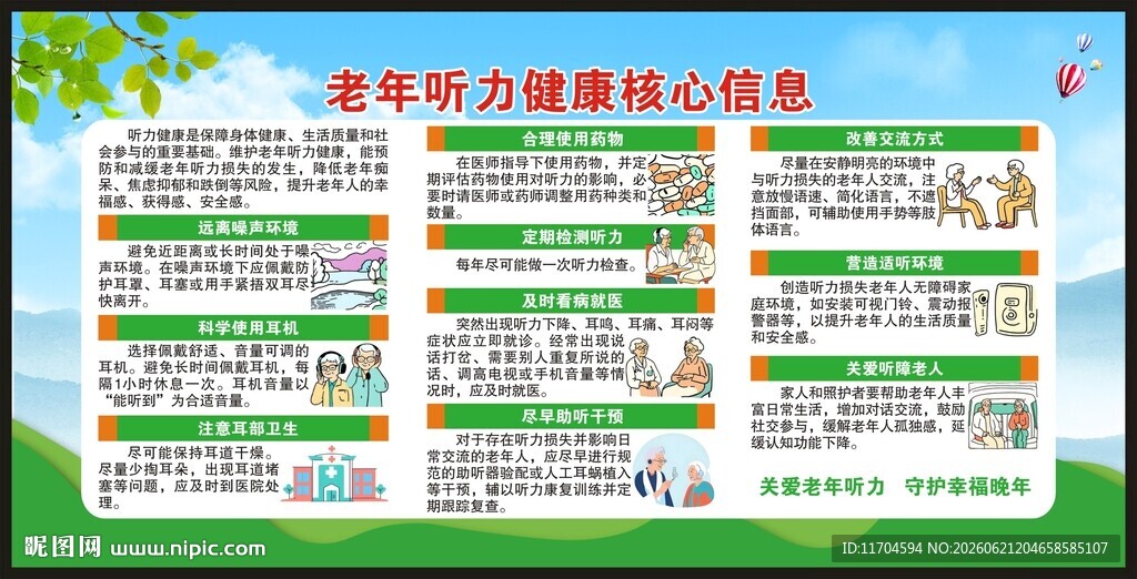 老年听力健康核心信息