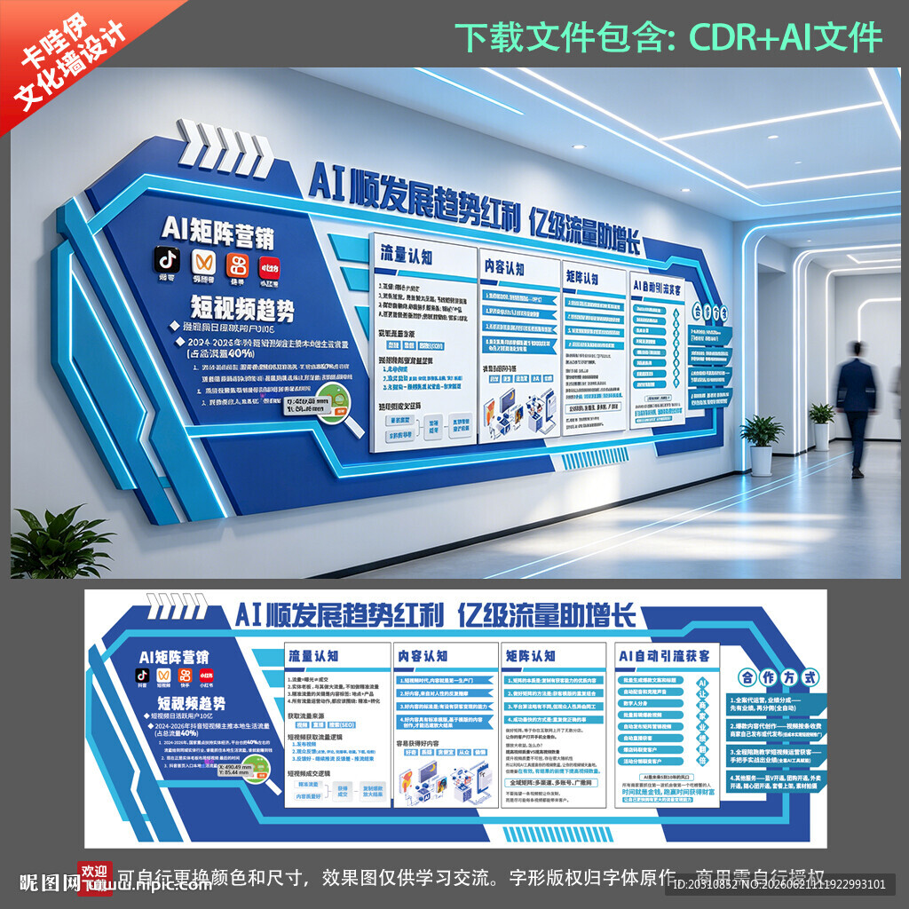 AI 短视频矩阵营销文化墙