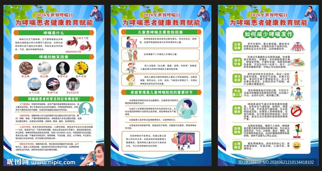 世界哮喘日展板