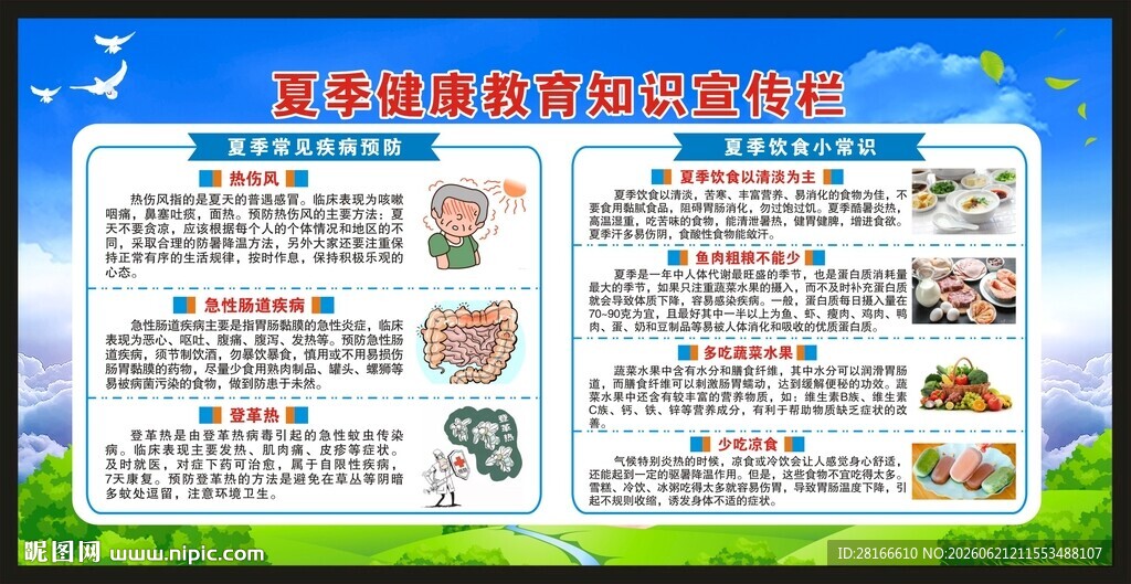 夏季健康教育知识宣传栏