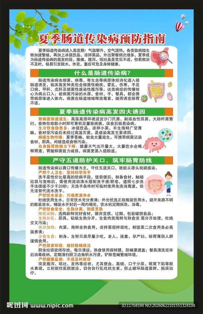 预防肠道传染病知识海报