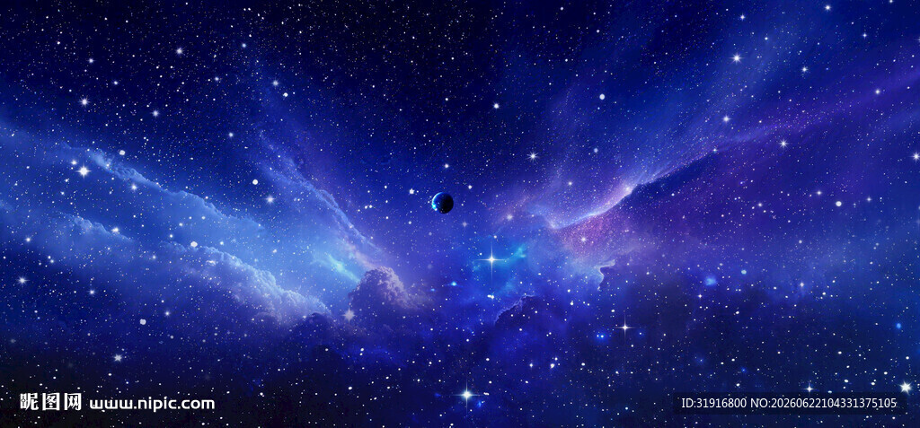 蓝色璀璨星空