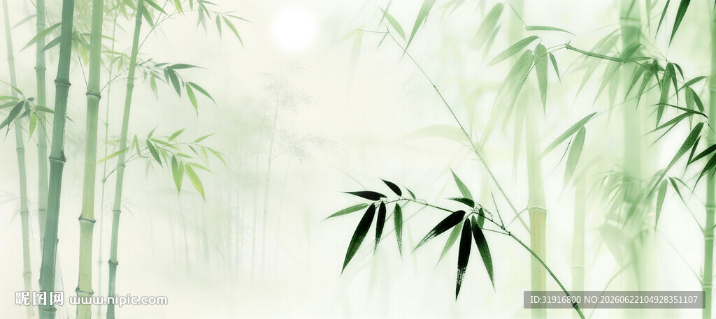 竹叶灯箱背景墙