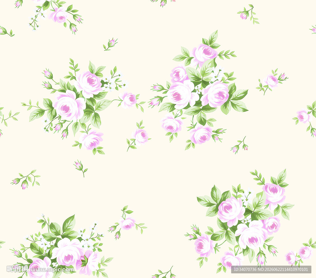 淡粉花卉图案背景