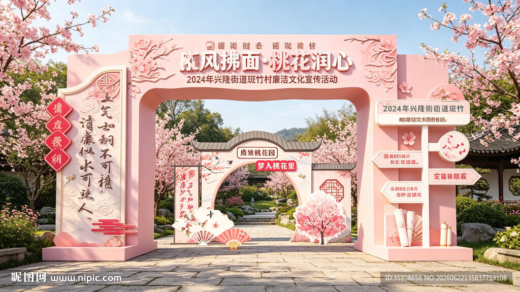 桃花门头