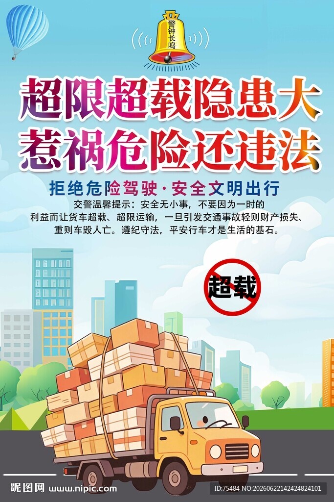车辆超载宣传海报