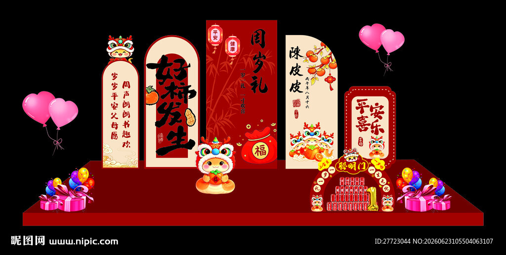 周岁宴满月宴生日宴迎宾背景图片