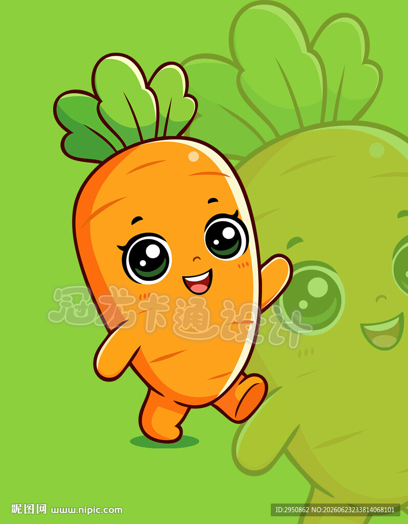 卡通萝卜宝贝矢量插图