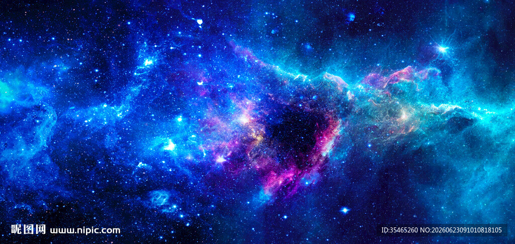 蓝色璀璨星空图