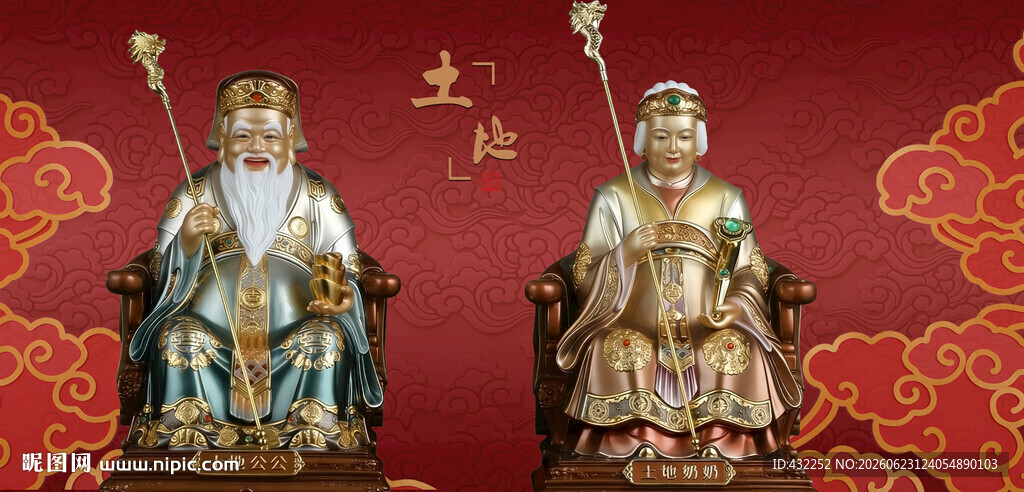 土地爷土地奶奶庄严神圣