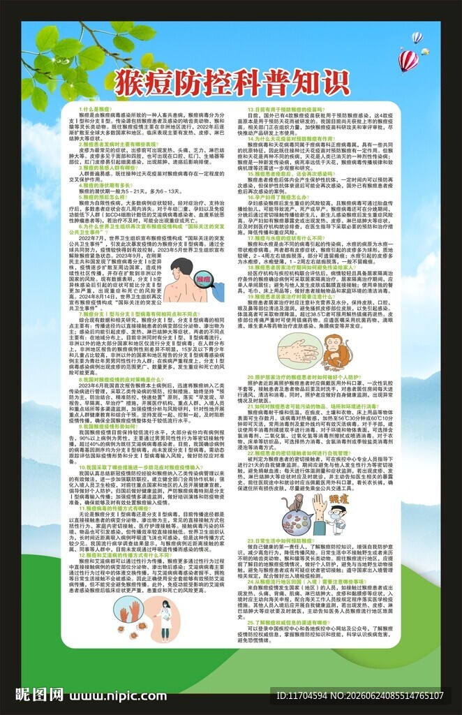 猴痘健康教育知识海报