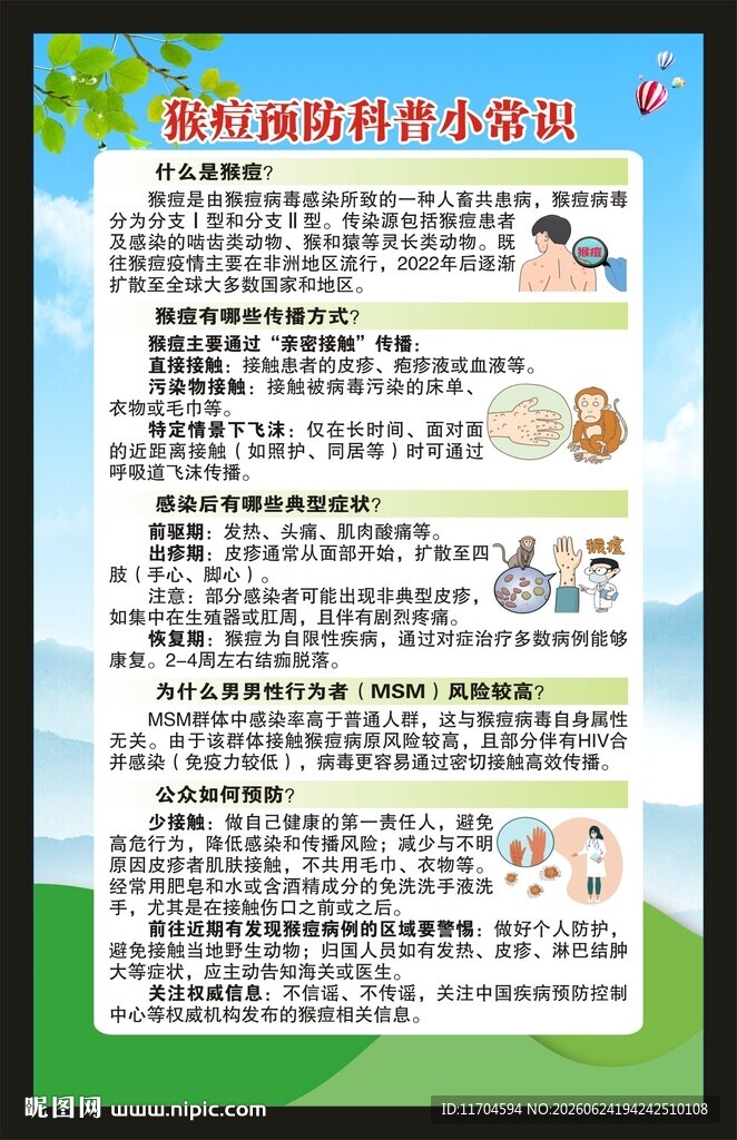 猴痘健康教育知识海报